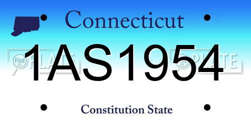1AS1954 Connecticut License Plate