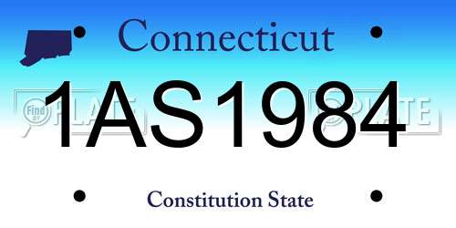 1AS1984 Connecticut License Plate