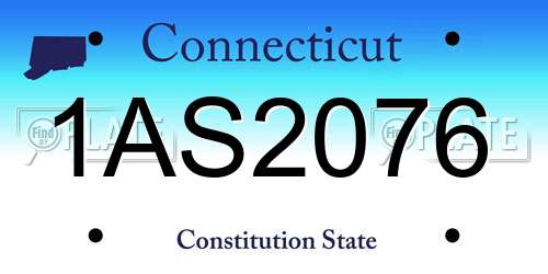 1AS2076 Connecticut License Plate