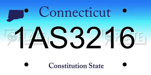 1AS3216 Connecticut License Plate