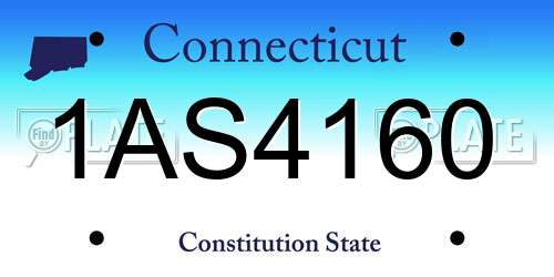 1AS4160 Connecticut License Plate