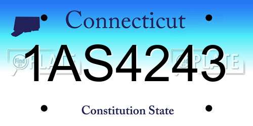 1AS4243 Connecticut License Plate