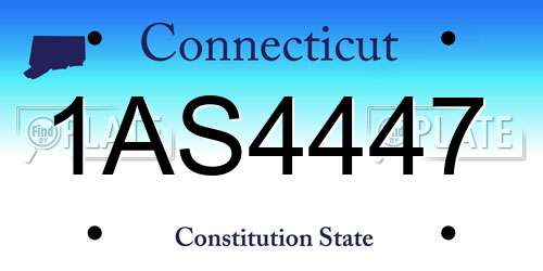 1AS4447 Connecticut License Plate