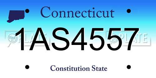 1AS4557 Connecticut License Plate