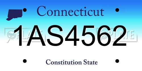 1AS4562 Connecticut License Plate