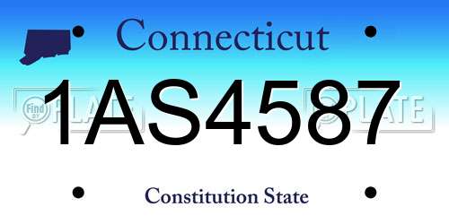 1AS4587 Connecticut License Plate