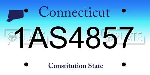 1AS4857 Connecticut License Plate