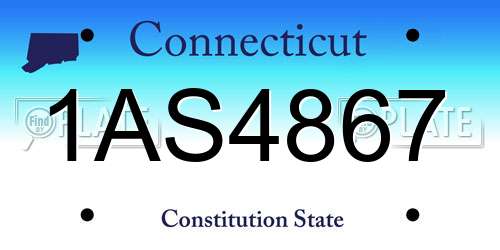 1AS4867 Connecticut License Plate
