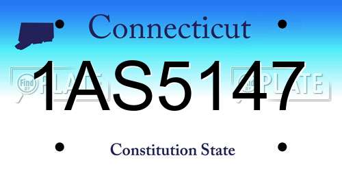 1AS5147 Connecticut License Plate