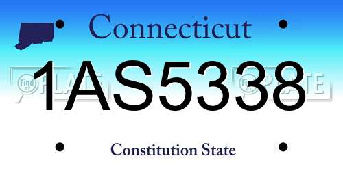 1AS5338 Connecticut License Plate