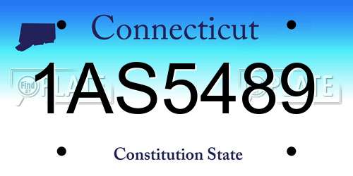 1AS5489 Connecticut License Plate