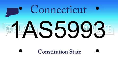 1AS5993 Connecticut License Plate