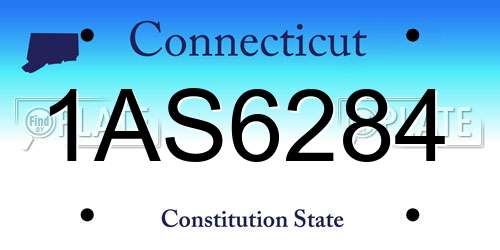 1AS6284 Connecticut License Plate