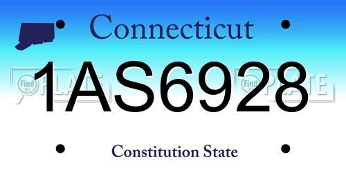 1AS6928 Connecticut License Plate