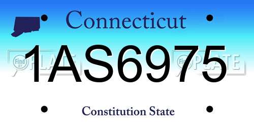 1AS6975 Connecticut License Plate