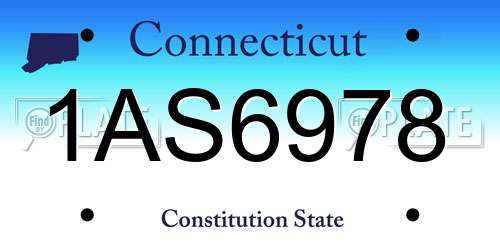 1AS6978 Connecticut License Plate
