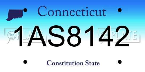 1AS8142 Connecticut License Plate