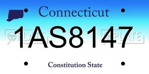 1AS8147 Connecticut License Plate