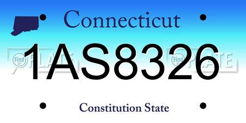 1AS8326 Connecticut License Plate