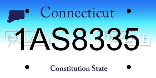 1AS8335 Connecticut License Plate