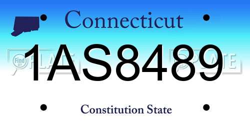 1AS8489 Connecticut License Plate