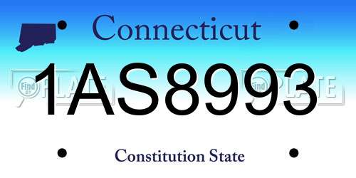 1AS8993 Connecticut License Plate