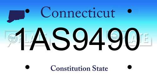 1AS9490 Connecticut License Plate