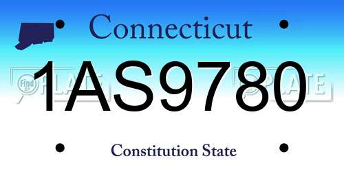1AS9780 Connecticut License Plate