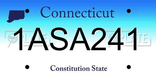 1ASA241 Connecticut License Plate