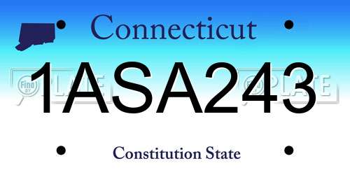 1ASA243 Connecticut License Plate