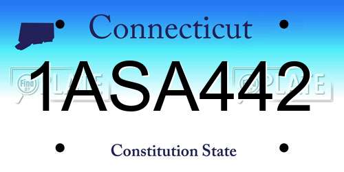 1ASA442 Connecticut License Plate