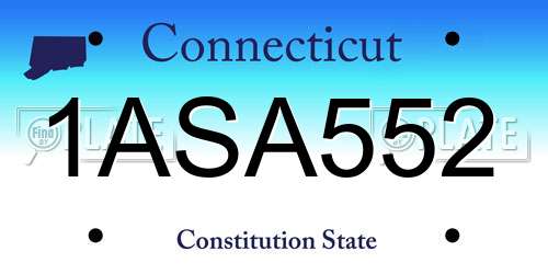 1ASA552 Connecticut License Plate