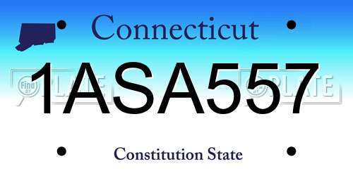 1ASA557 Connecticut License Plate