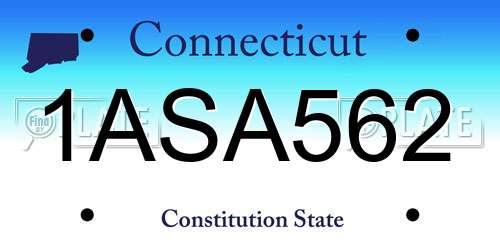 1ASA562 Connecticut License Plate