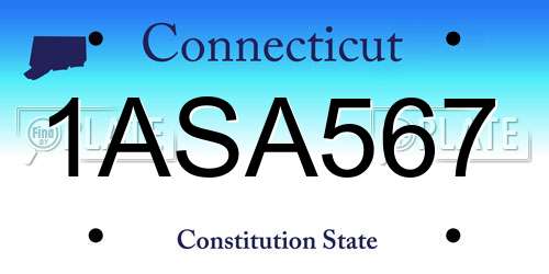 1ASA567 Connecticut License Plate