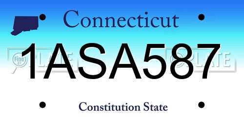 1ASA587 Connecticut License Plate