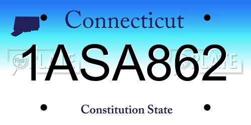 1ASA862 Connecticut License Plate