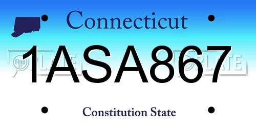 1ASA867 Connecticut License Plate