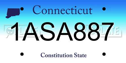 1ASA887 Connecticut License Plate