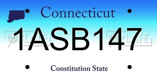 1ASB147 Connecticut License Plate
