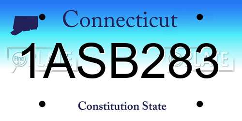 1ASB283 Connecticut License Plate