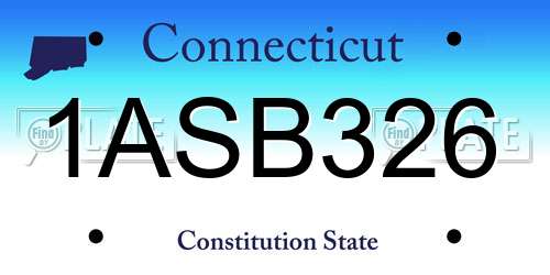 1ASB326 Connecticut License Plate