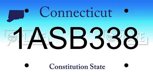 1ASB338 Connecticut License Plate