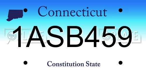 1ASB459 Connecticut License Plate