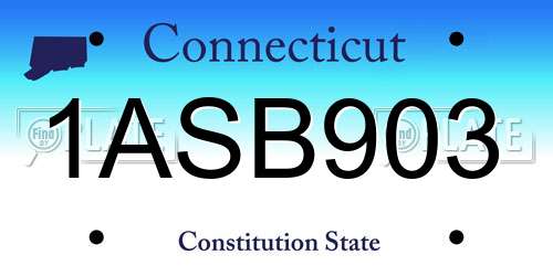1ASB903 Connecticut License Plate