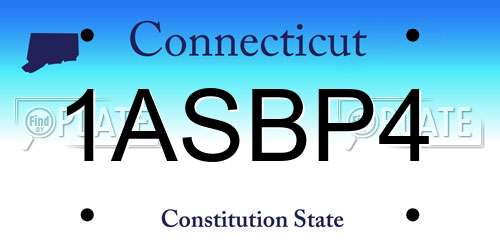 1ASBP4 Connecticut License Plate