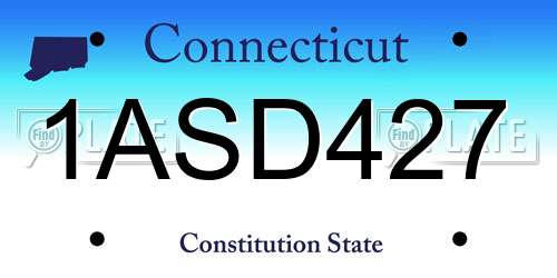 1ASD427 Connecticut License Plate
