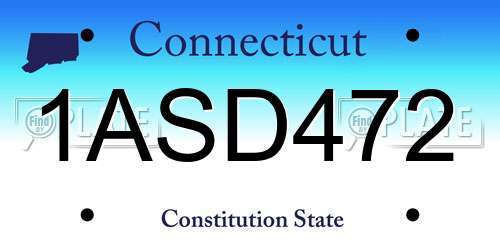 1ASD472 Connecticut License Plate