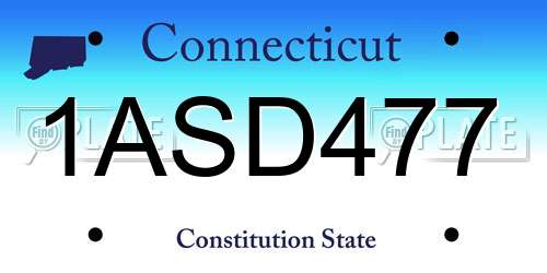1ASD477 Connecticut License Plate