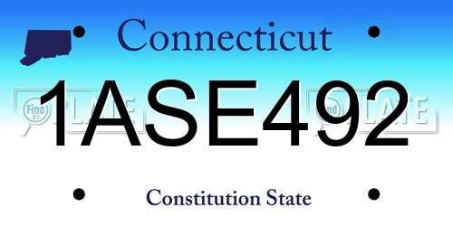 1ASE492 Connecticut License Plate